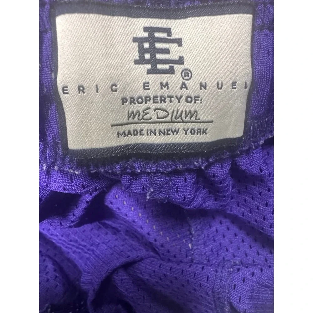 Eric Emanuel Basic Mesh Shorts Purple Orange EE Logo Mens Size Medium Made in NY